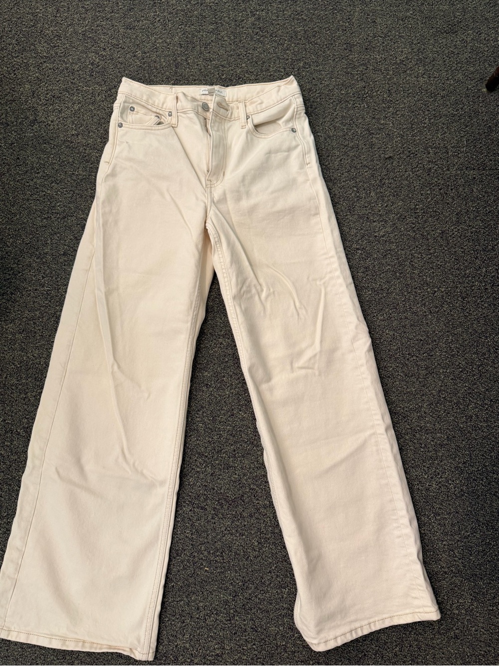 Banana Republic Cream Icon Classic Wide-Leg Jeans